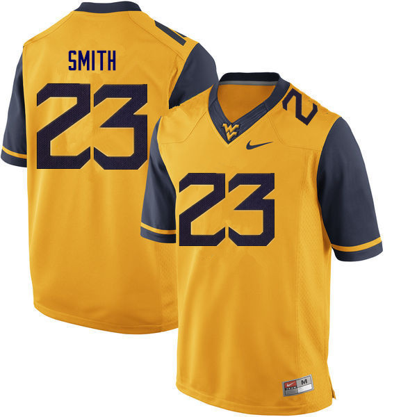 Men #23 Tykee Smith West Virginia Mountaineers College Football Jerseys Sale-Gold - Click Image to Close